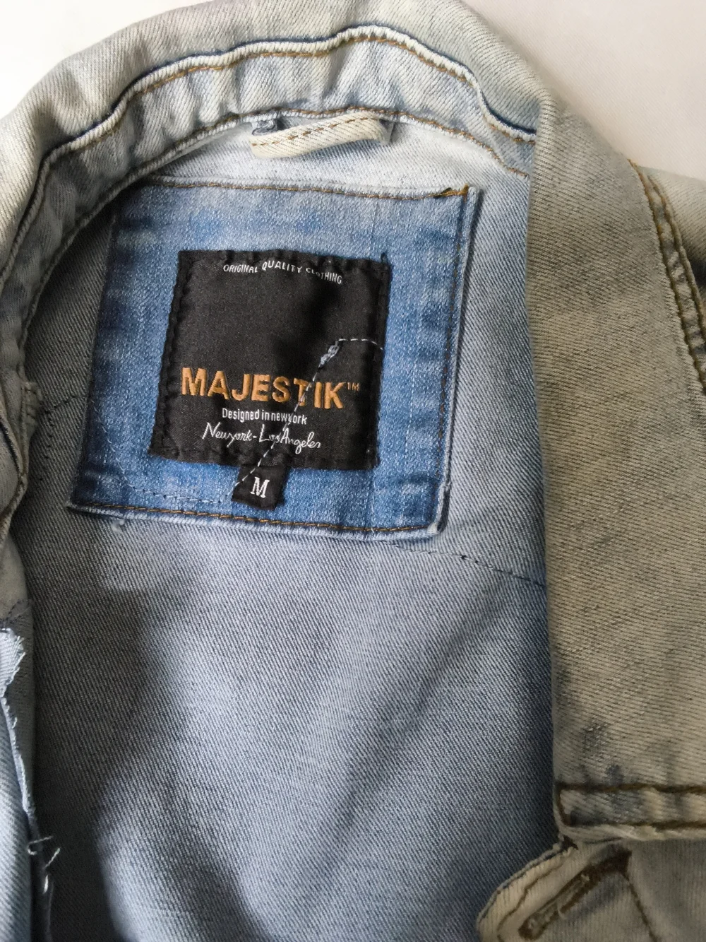 Embellished Light Blue Denim Patch Bomber Jacket